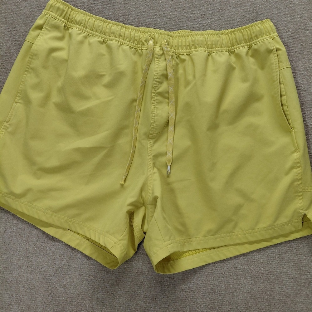 Alpine Design Mens XL Yellow Mesh Lined‎ 5" Pull-On Nylon Shorts Beach Outdoor